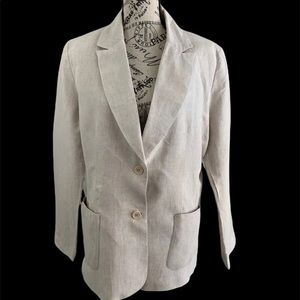 Metrostyle Blazer women's Size 14 100% Linen color off white